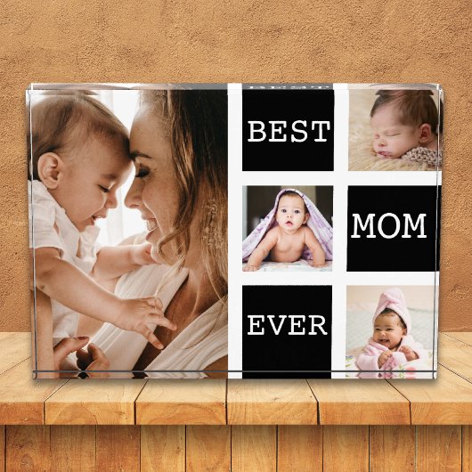 Beste Moeder Ooit 4 Foto Collage Zwart en Wit