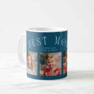 Beste moeder ooit 4-foto's turquoise Moederdag Koffiemok