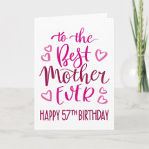 Beste moeder ooit 57e verjaardag typografie in roz