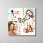 Beste moeder ooit 5 Foto collage Neutral Beige Squ Canvas Afdruk (Voorkant)