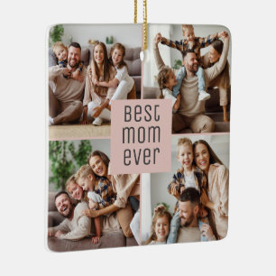 Beste Moeder Ooit 5 Foto's Blush Roze Moederdag Keramisch Ornament