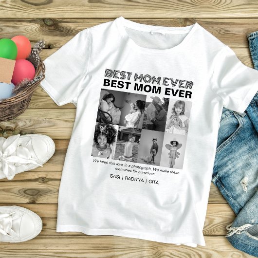 Beste Moeder Ooit 8 Custom Zwart-wit Foto T-shirt