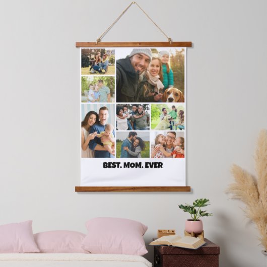 Beste Moeder Ooit – 8 Foto Collage Frame Sjabloon Hangend Wandkleed (Slaapkamer)