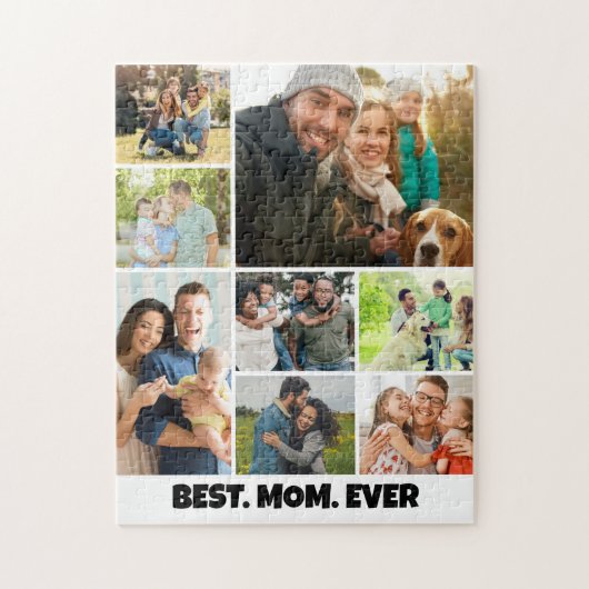 Beste Moeder Ooit – 8 Foto Collage Frame Sjabloon Legpuzzel (Verticaal)