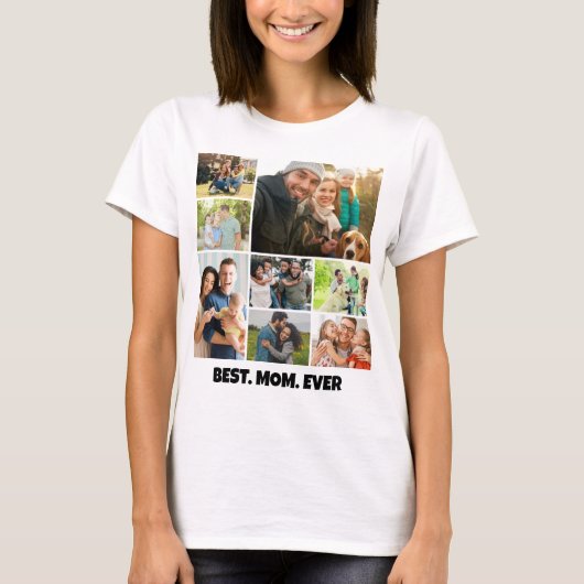 Beste Moeder Ooit – 8 Foto Collage Frame Sjabloon T-shirt (Voorkant)