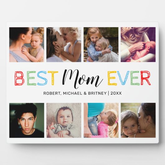 Beste moeder ooit 8 foto collage plaque fotoplaat (Voorkant)