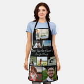 Beste moeder ooit 8 Photo Collage White Script Schort (Gedragen)