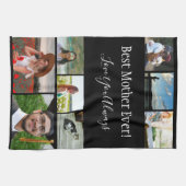 Beste moeder ooit 8 Photo Collage White Script Theedoek (Horizontaal)