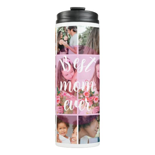 Beste Moeder Ooit 9 Foto Collage Gepersonaliseerd Thermosbeker (Voorkant)