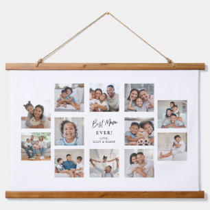Beste Moeder Ooit Aangepaste 12 Foto Collage Hangend Wandkleed