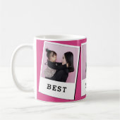 Beste Moeder Ooit Aangepaste 3 Foto Mok Roze (Links)
