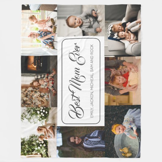 Beste moeder ooit aangepaste 8 foto collage fleece deken (Voorkant)