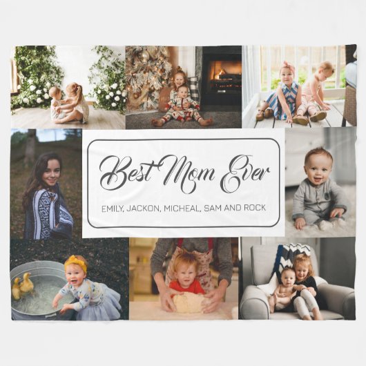 Beste moeder ooit aangepaste 8 foto collage fleece deken (Voorkant (Horizontaal))