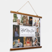Beste moeder ooit aangepaste 8 foto collage hangend wandkleed (Gebogen)