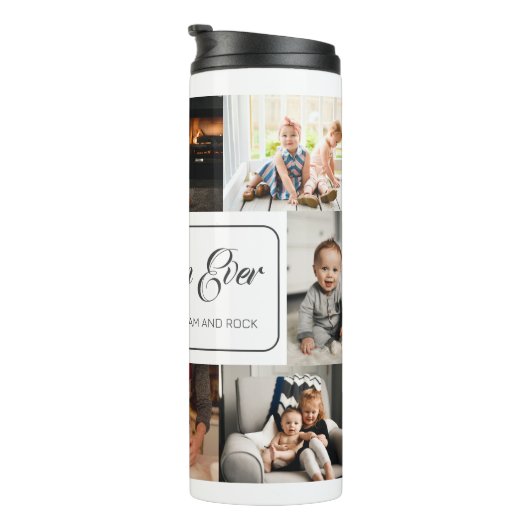 Beste moeder ooit aangepaste 8 foto collage thermosbeker (Geroteerd rechts)