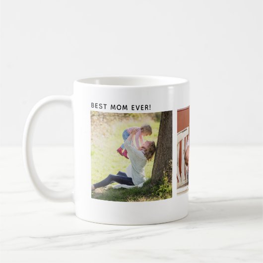 Beste Moeder Ooit, Aangepaste Drie Foto Personaliz Koffiemok (Links)