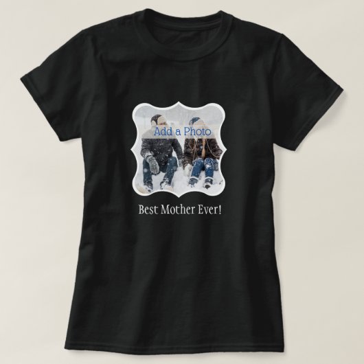 Beste moeder ooit! Aangepaste familiefoto T-shirt (Design voorkant)