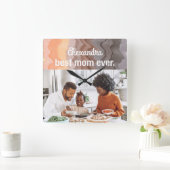 Beste moeder ooit aangepaste foto houden sake retr vierkante klok (Huis)