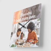 Beste moeder ooit aangepaste foto houden sake retr vierkante klok (Hoek)