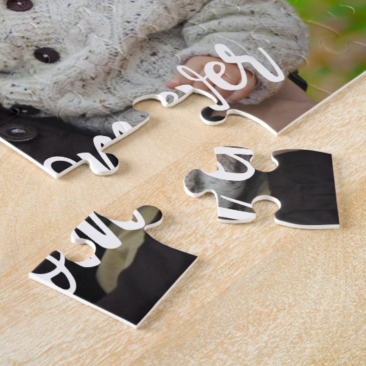 Beste Moeder ooit Aangepaste Foto Modern Wit Scrip Legpuzzel (Zijkant)