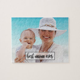 Beste moeder ooit aangepaste foto moderne script legpuzzel