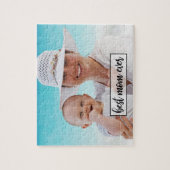Beste moeder ooit aangepaste foto moderne script legpuzzel (Verticaal)