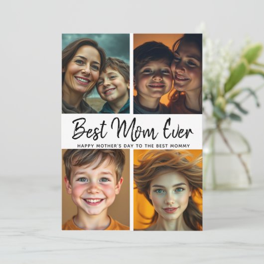 Beste moeder ooit | Aangepaste foto Moederdag  Kaart (Staand voorkant)