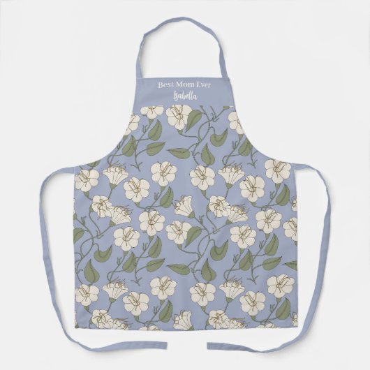 Beste moeder ooit aangepaste naam  Botanical Schort (Voorkant)
