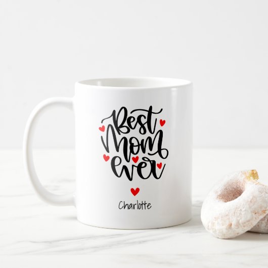 Beste moeder ooit aangepaste naam cadeau voor moed koffiemok (Met donut)