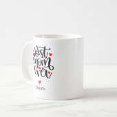 Beste moeder ooit aangepaste naam cadeau voor moed koffiemok (Voorkant links)