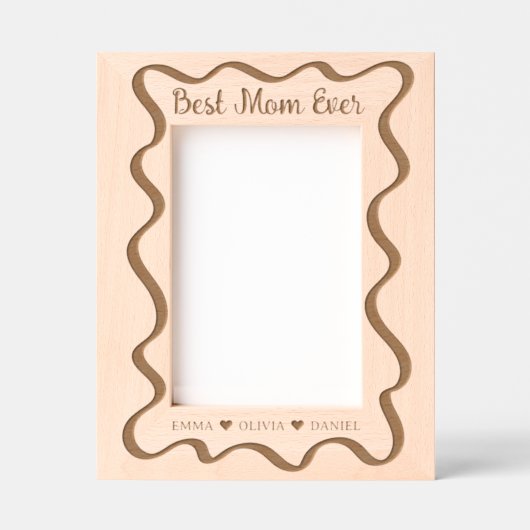 Beste moeder ooit aangepaste namen golvend gegraveerde lijstjes (Voorkant)