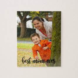 Beste moeder ooit aangepaste verticale foto zwart  legpuzzel