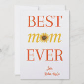 Beste moeder ooit, aangepaste zonnebloem Moederdag Kaart (Voorkant)