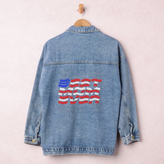 Beste moeder ooit Amerikaanse vlag Denim Jacket (Hangar)