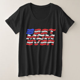 Beste moeder ooit Amerikaanse vlag Grote Maat T-shirt