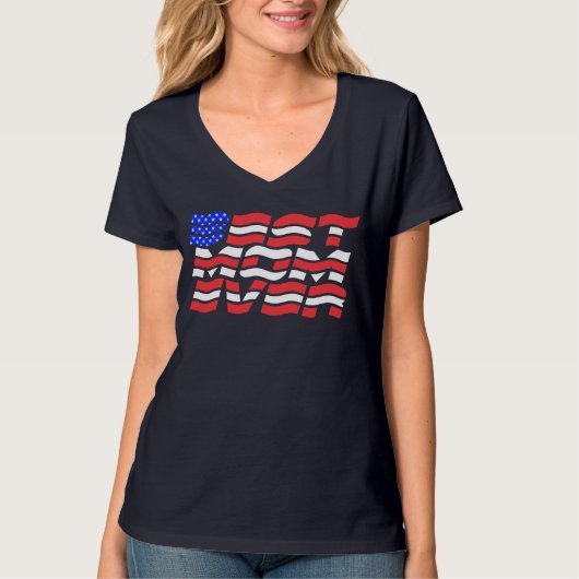 Beste moeder ooit Amerikaanse vlag T-shirt (Voorkant)