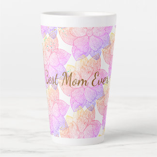 "Beste Moeder Ooit" Artistieke Bloemrijke Latte Mo Mok
