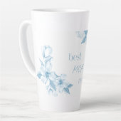 Beste Moeder Ooit Blauwe Bloem Latte Mok (Linkerhoek)