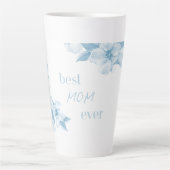 Beste Moeder Ooit Blauwe Bloem Latte Mok (Voorkant)