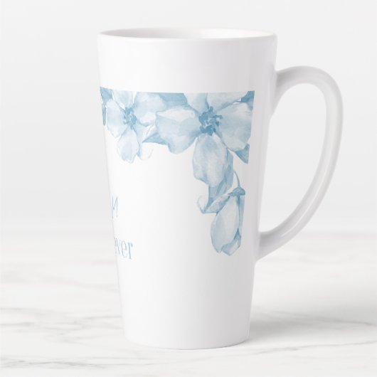 Beste Moeder Ooit Blauwe Bloem Latte Mok (Rechts)
