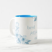 Beste Moeder Ooit Blauwe Bloemige Mok (Voorkant links)