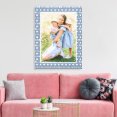 Beste moeder ooit blauwe foto harten canvas afdruk (Insitu (Woonkamer))