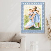 Beste moeder ooit blauwe foto harten canvas afdruk