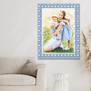 Beste moeder ooit blauwe foto harten canvas afdruk