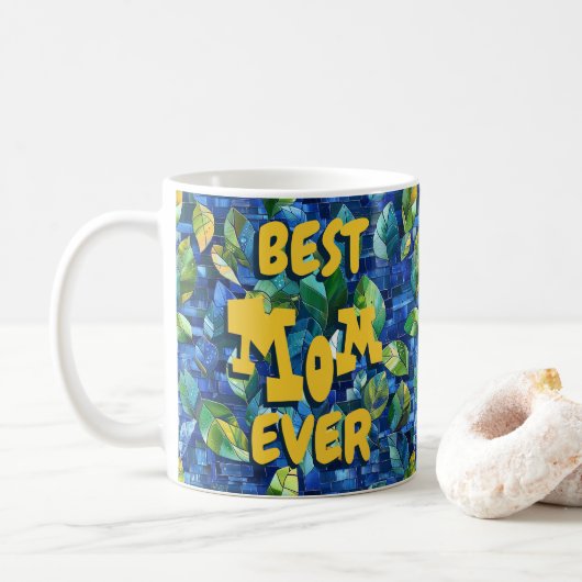 Beste moeder ooit blauwe koffiemok (Met donut)
