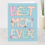 Beste Moeder ooit Blauwe Moederdag Kaart (Voorkant)