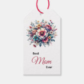 Beste moeder ooit bloeiende waterverf cadeaulabel (Voorkant)