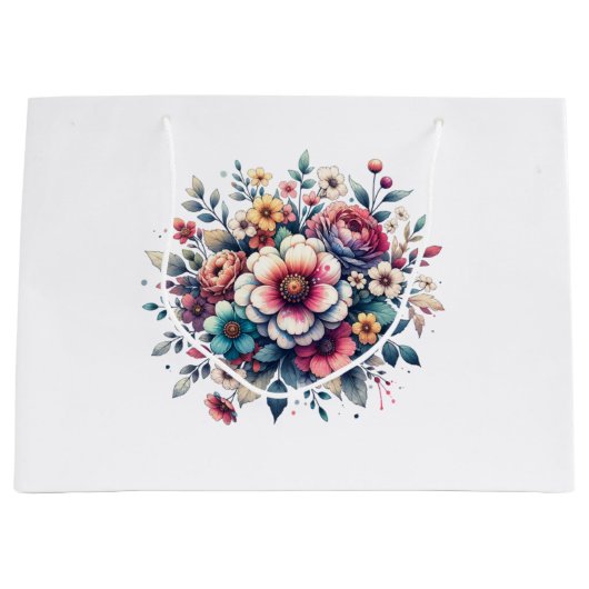 Beste moeder ooit bloeiende waterverf groot cadeauzakje (Voorkant)