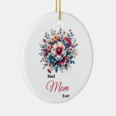 Beste moeder ooit bloeiende waterverf keramisch ornament (Rechts)