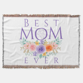 Beste moeder ooit bloeit, Moederdag Quote Deken